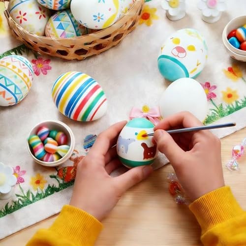 24 Pcs DIY Blank Paper Mache Easter Eggs, Blank Paper DIY Craft Easter-Eggs-DIY