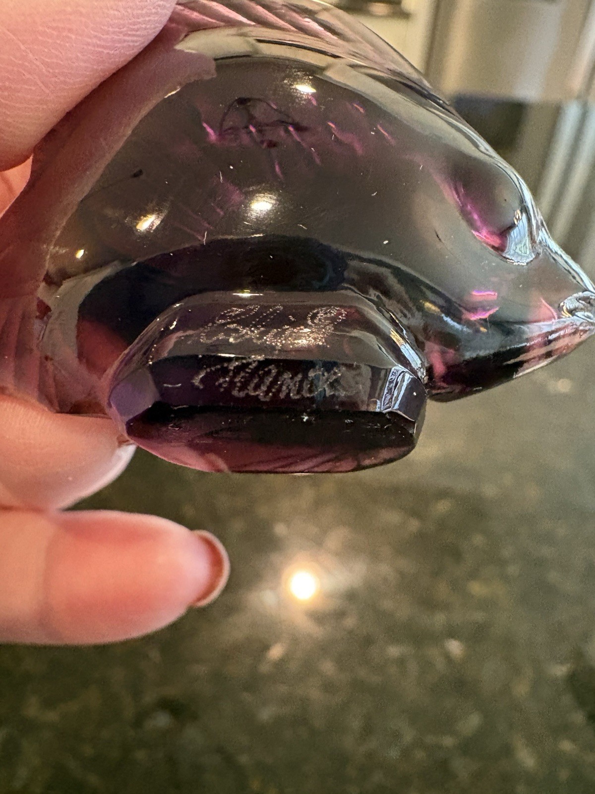 LaliqueTurquoise Lustre Fish Crystal With Pedestal (unattached)