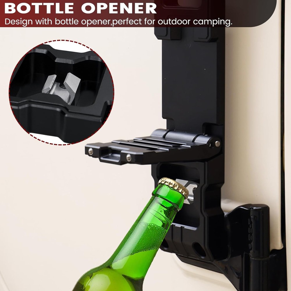 Side Door Hinge Foot Step - Folding Steps for hinge step, black