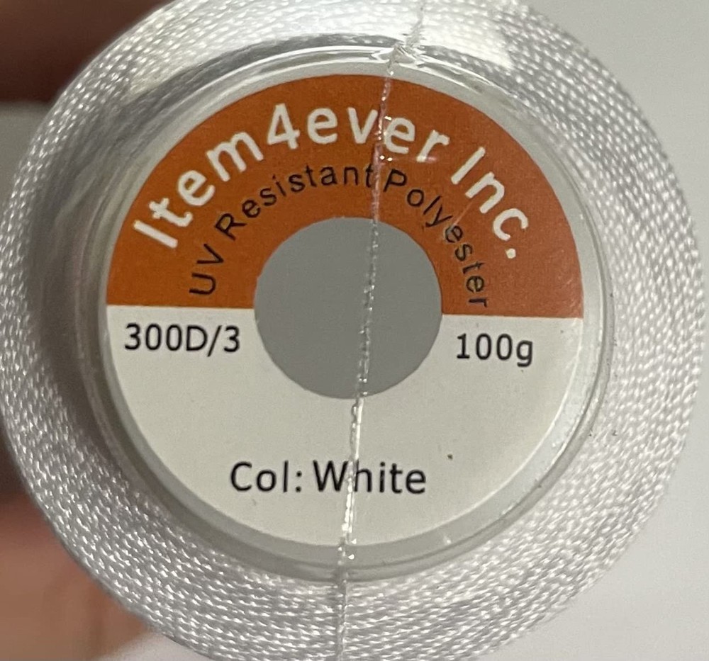 UV Resistant Polyester Thread for Outdoor Leather Upholstered (Large, White)