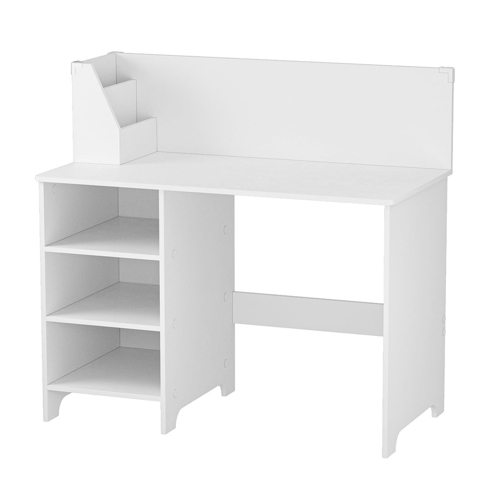 Desk, Engineering Wooden Study Desk with Hutch, School Study Table with Book ...