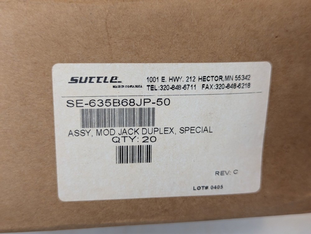Suttle 635B68JP-50 ASSY MOD JACK DUPLEX SPECIAL Ivory