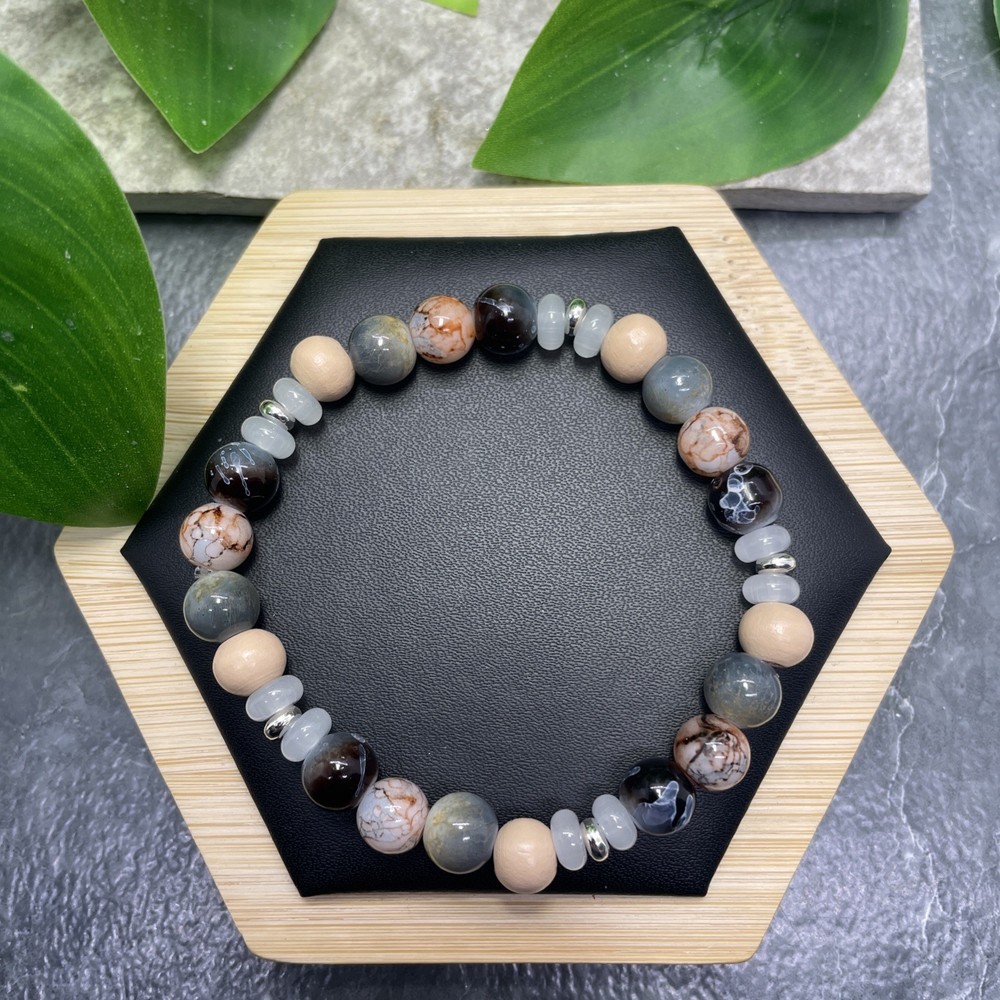 Handmade Bead Beaded Stackable 7” Plus Stretch Bracelet New Free Ship C1243