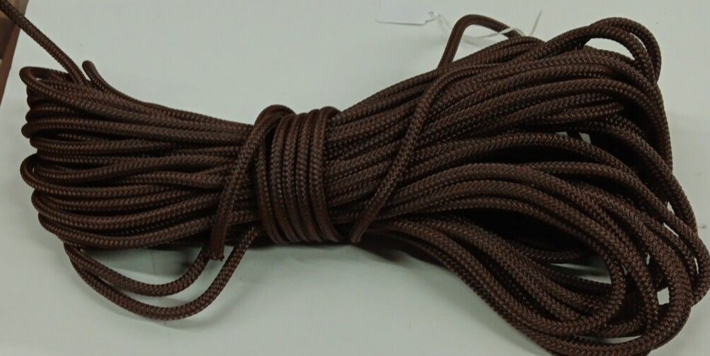 5/16 x 100 ft. Double Braid-Yacht Braid polyester rope. Brown