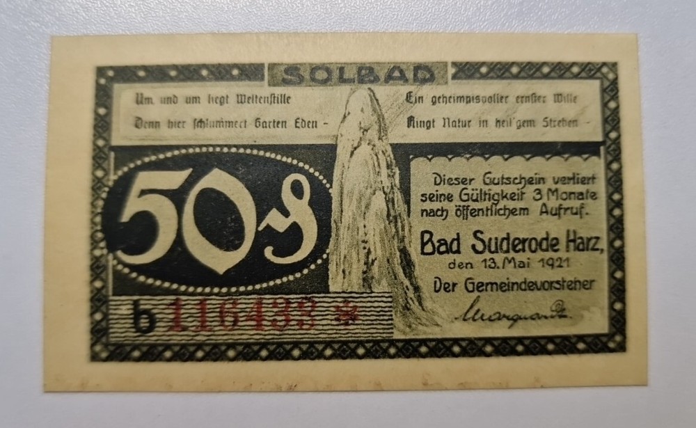 50 Pfennig 1921 Excellent Condition Old BANKNOTE Germany