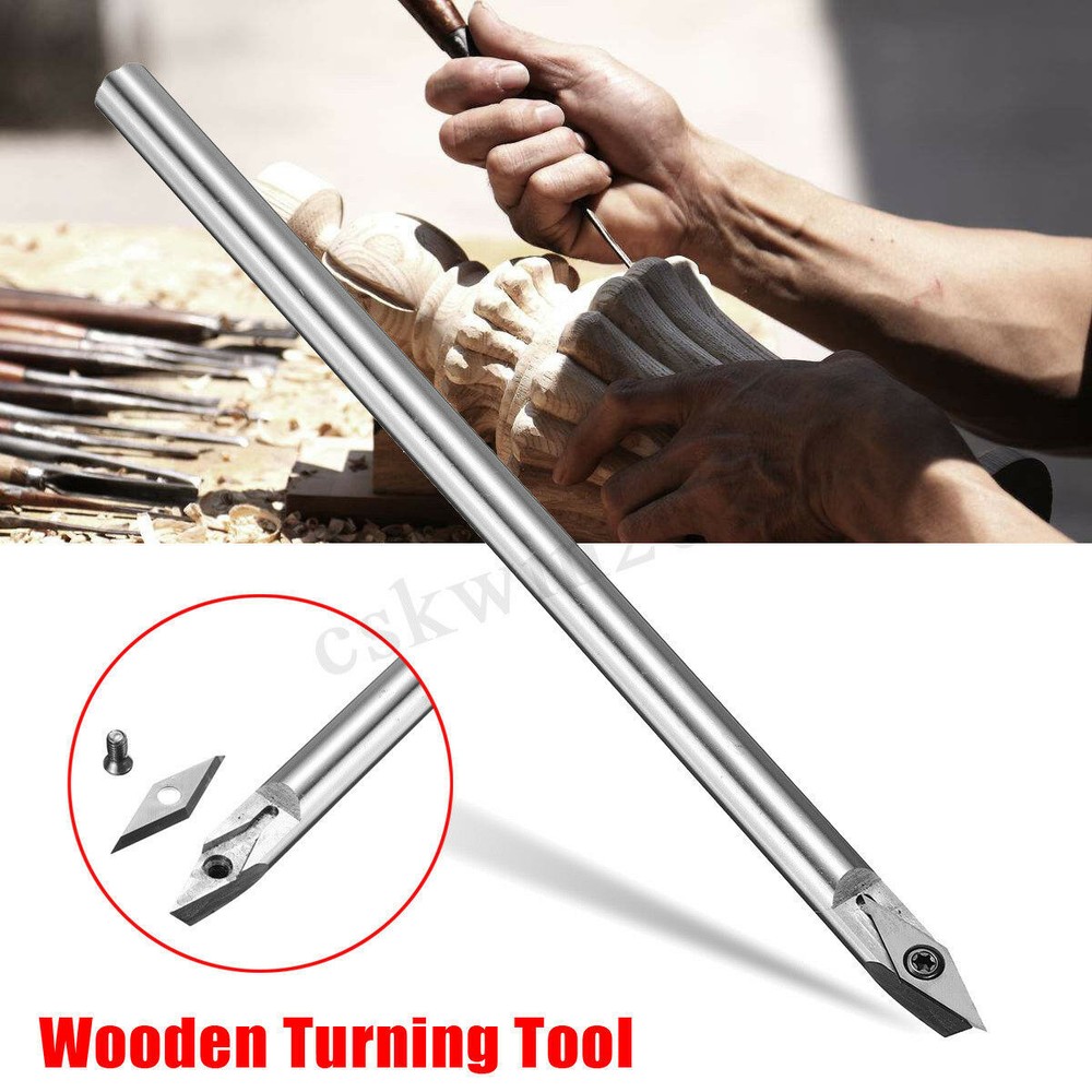 35° Wood Turning Chisel Carbide Tip Diamond Shape Insert Lathe Tool 12mm  i