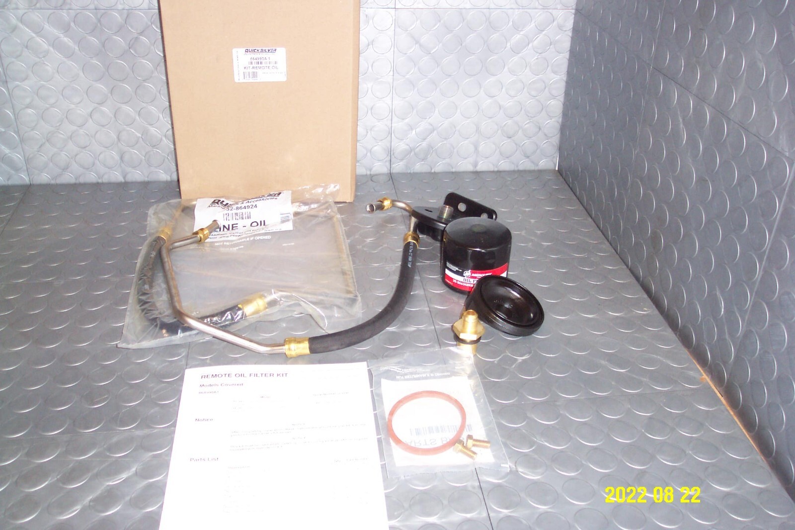 Mercury MerCruiser Quicksilver Small Block Remote Oil Filter Kit OEM PN 864990A1