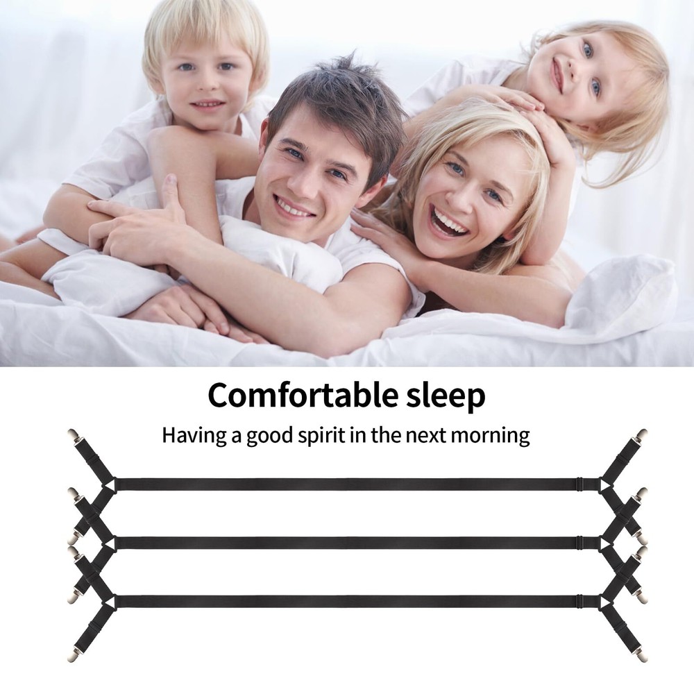 Bed Sheet Straps3PCS Secure and Sheet Holder Straps for Full Size BedAdjustab...