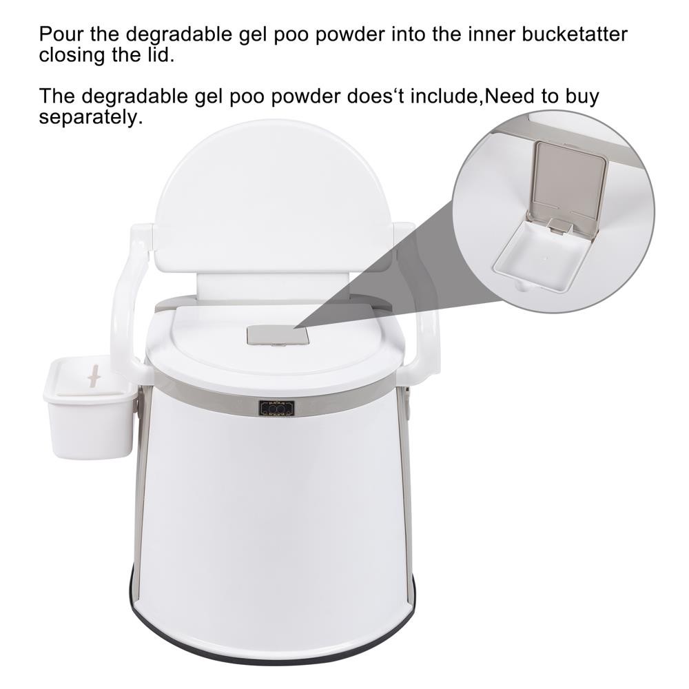 5 Gallon Camping Portable Toilet Travel Outdoor/Indoor Commode Potty +Tissue Box