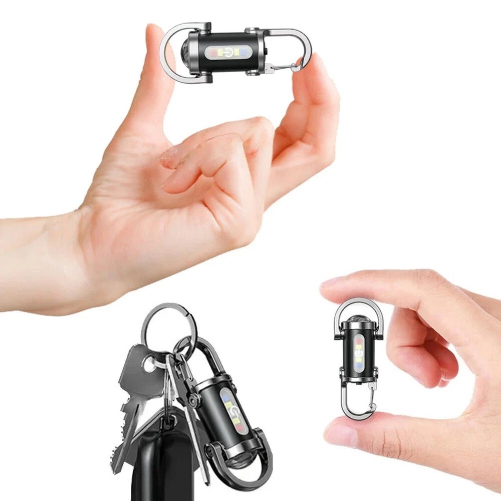 Rechargeable Keychain Flashlight LED Torch, Compact Light for Night Camping