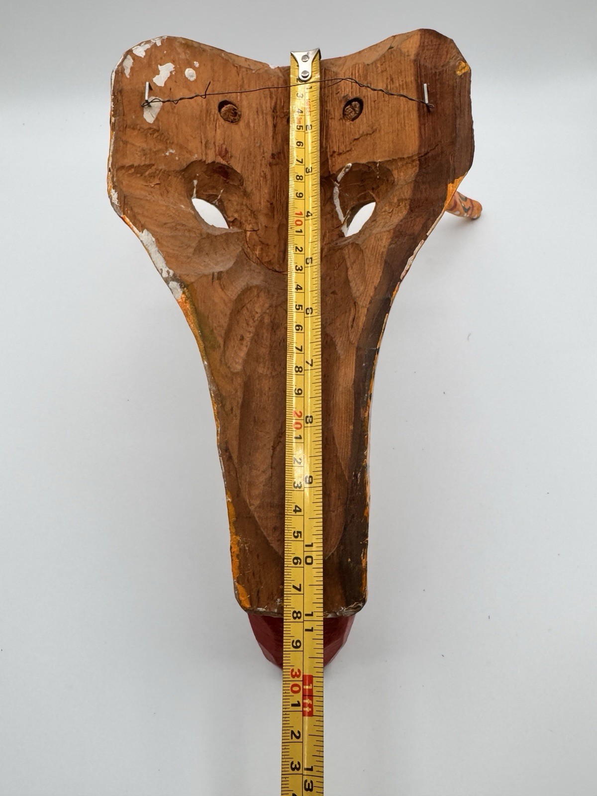 Vintage Hand Carved Guatemalan Deer Mask Painted Folk Art Wall Decor