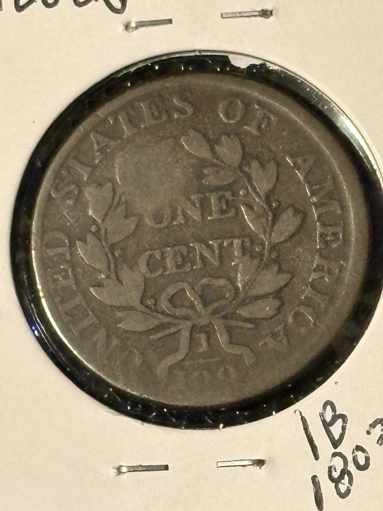 1803 Draped Bust Cent Small Date, Large Fraction VG