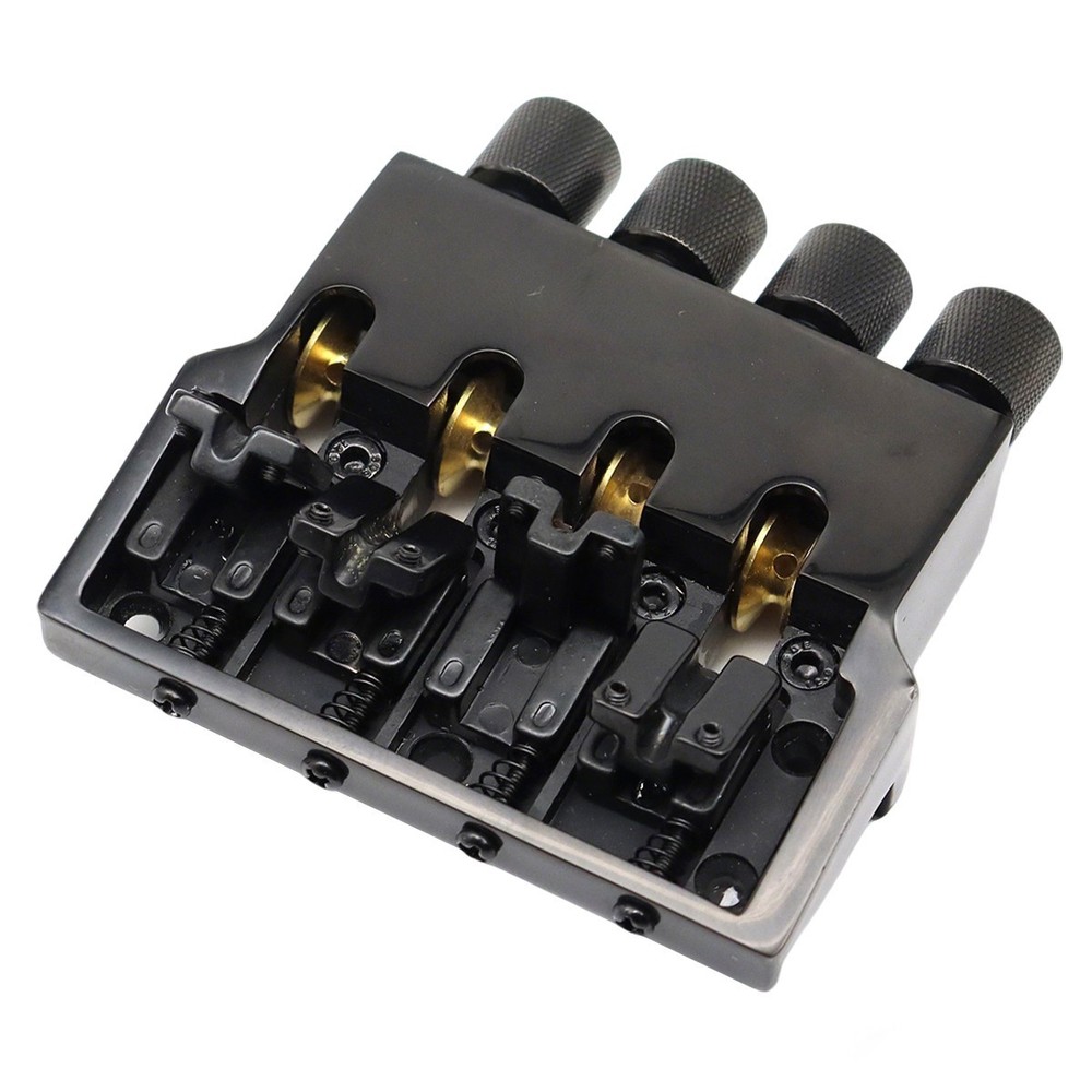 Headless 4string Electric Bass Roller Tailpiece Bridge set Fixed Hardtail Saddle