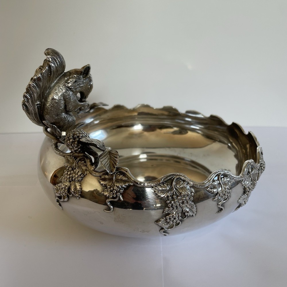 Antique E.G. Webster Silver Plate Squirrel Nut Dish