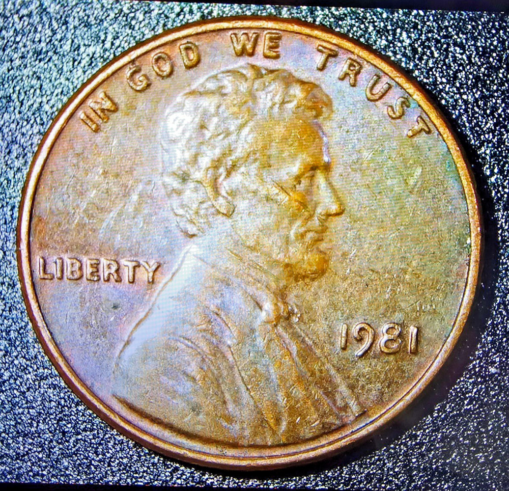 NM 1981 Lincoln Memorial Penny RD Obverse-Reverse Letters Errors