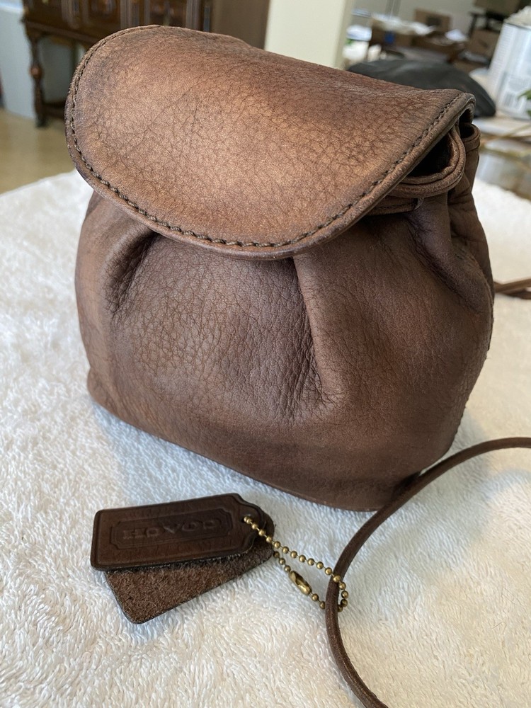 Coach Sonoma Drawstring Nubuc Pouch 4940 Bramble Leather *condition Issue*