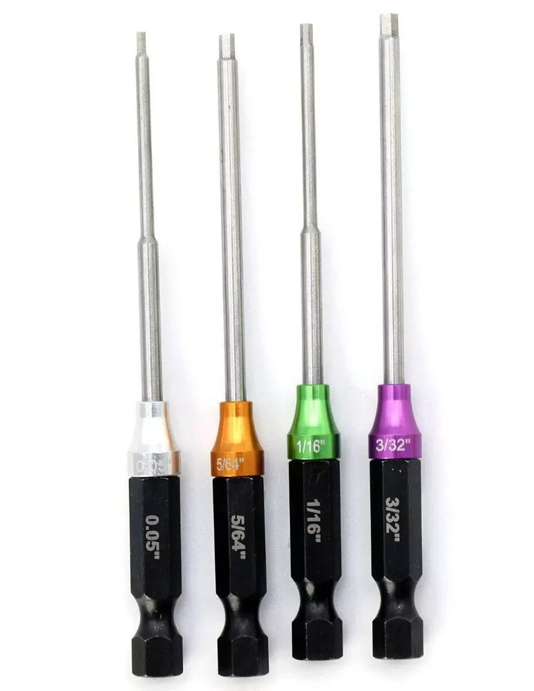 Powerhobby RC Hex Driver 1/4" Power Tool Tip Set Standard 0.05