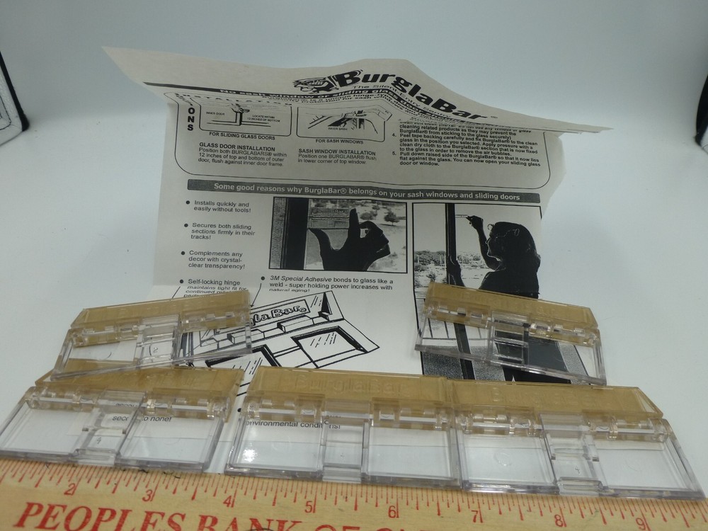 Five BurglaBars for Sash Windows or Sliding Doors, Plus Instructions