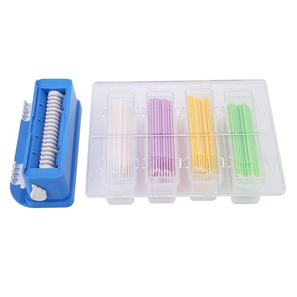 Dental Micro Brush Applicator with Bendable Tips, 4-Container Pack