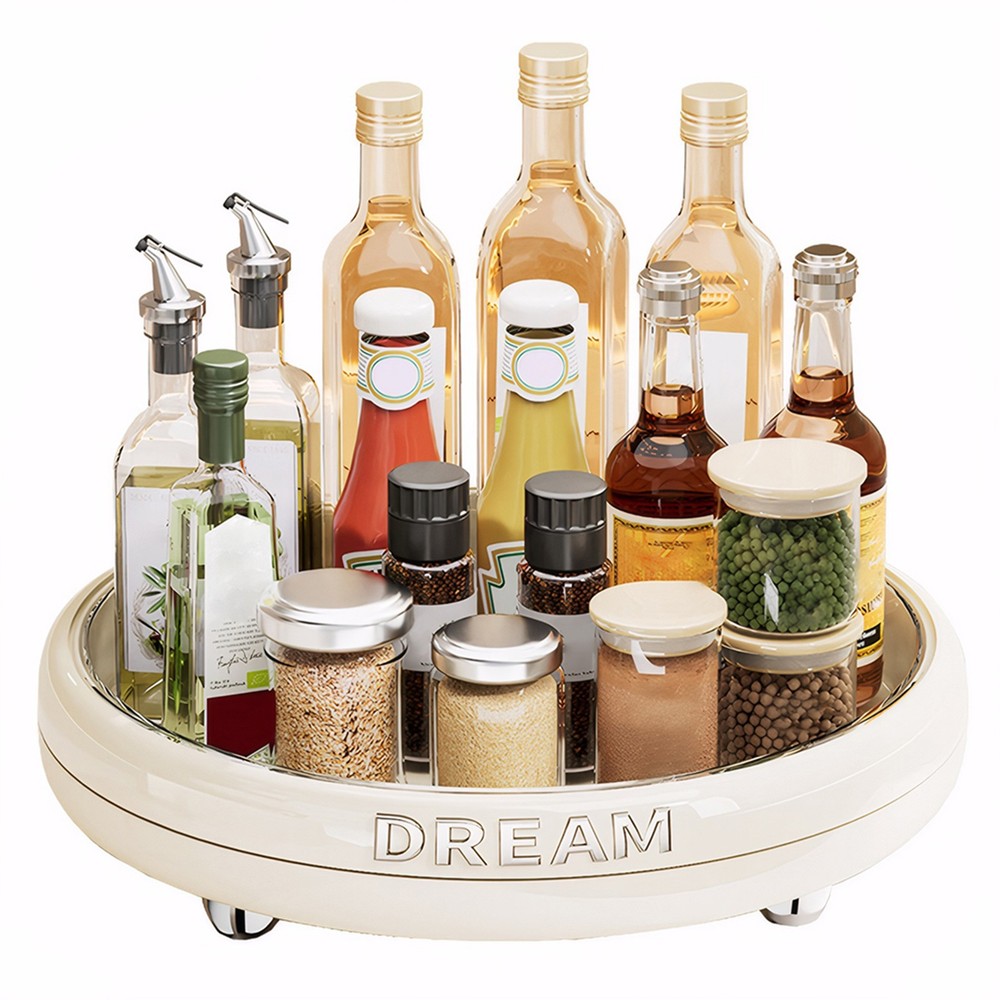 Rotating Kitchen Storage Tray Waterproof C ondiment Holder Kitchen Accessory
