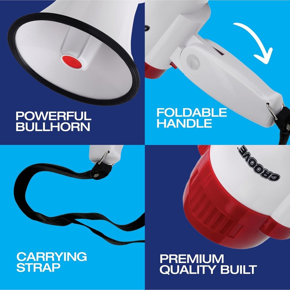 Compact 800 Yard Range Mini Bull Horn Speaker