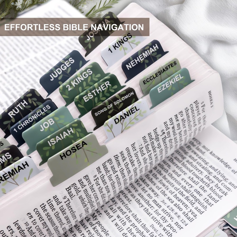 Laminated Bible Tabs for Women & Men - Large Print Study Leaves