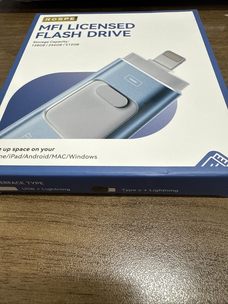 MFI Certified 128GB Lightning/TypeC Flash Drive Memory Stick