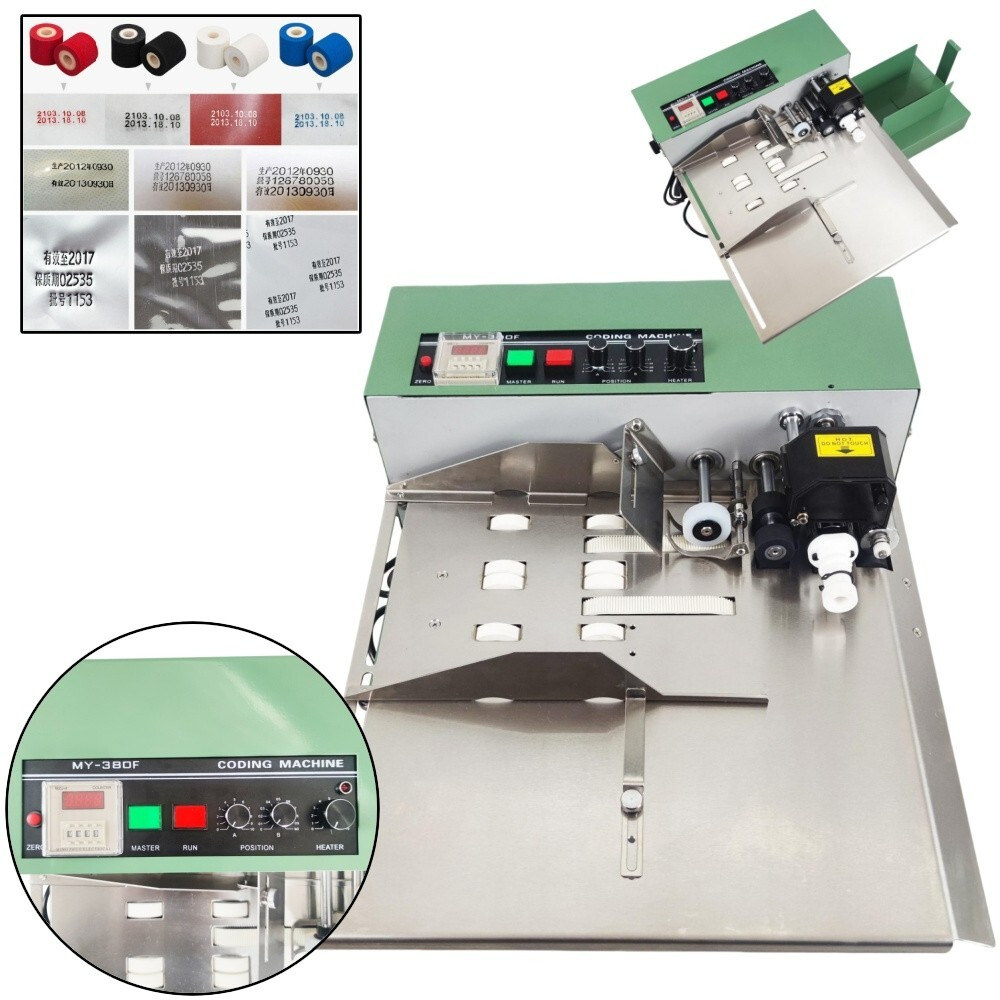 MY-380F Stainless Steel Solid Ink Coding Machine Date Ink Wheel Marking Machine