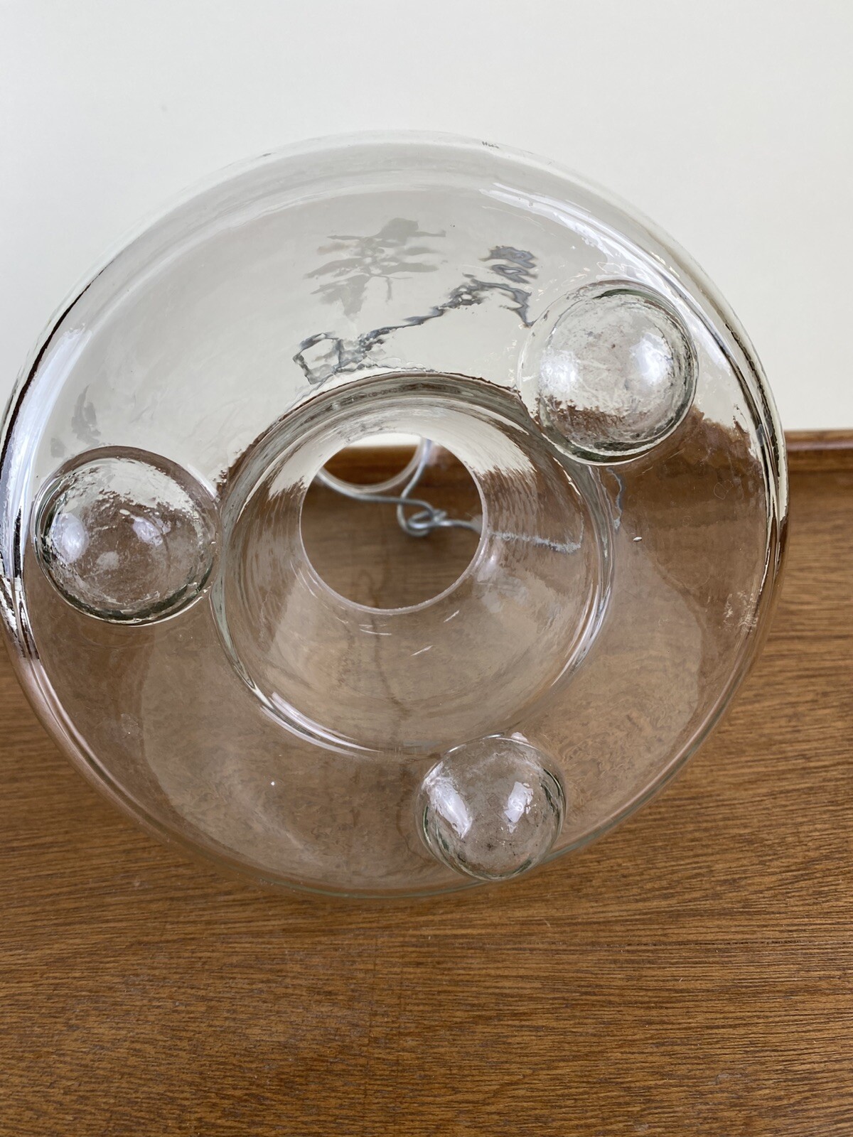 Glass Bee Catcher Trap Wasp Insect Fly Embossed Footed Hanging