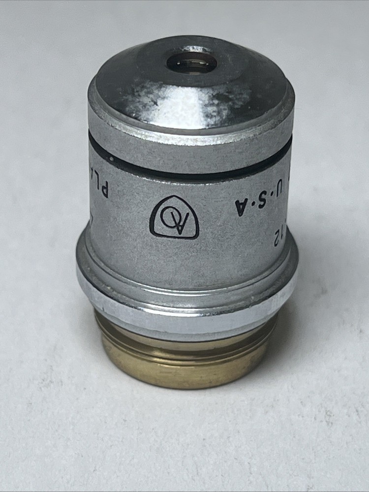 AO Spencer Microscope Objective PLAN ACHRO 4/.12 1017 Used
