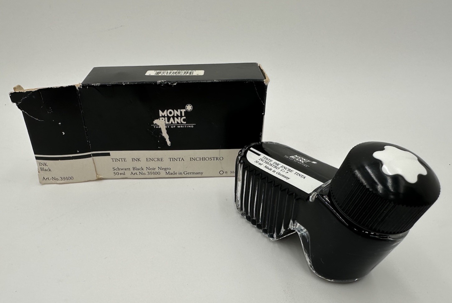Vintage Mont Blanc Ink & Bottle 39100 BLACK 50ml Vintage NEW