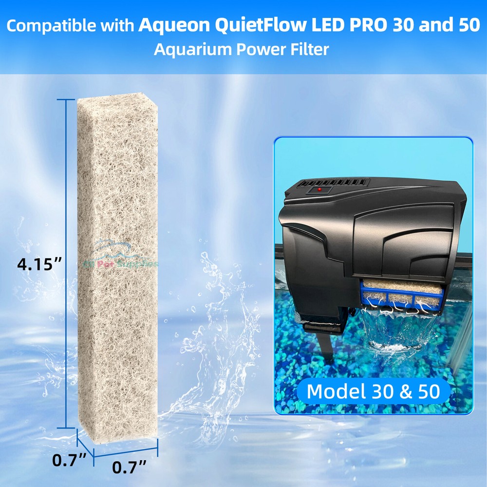 Replacement Ammonia Reducer Pads Compatible with Aqueon QuietFlow 30 & 50 Filter