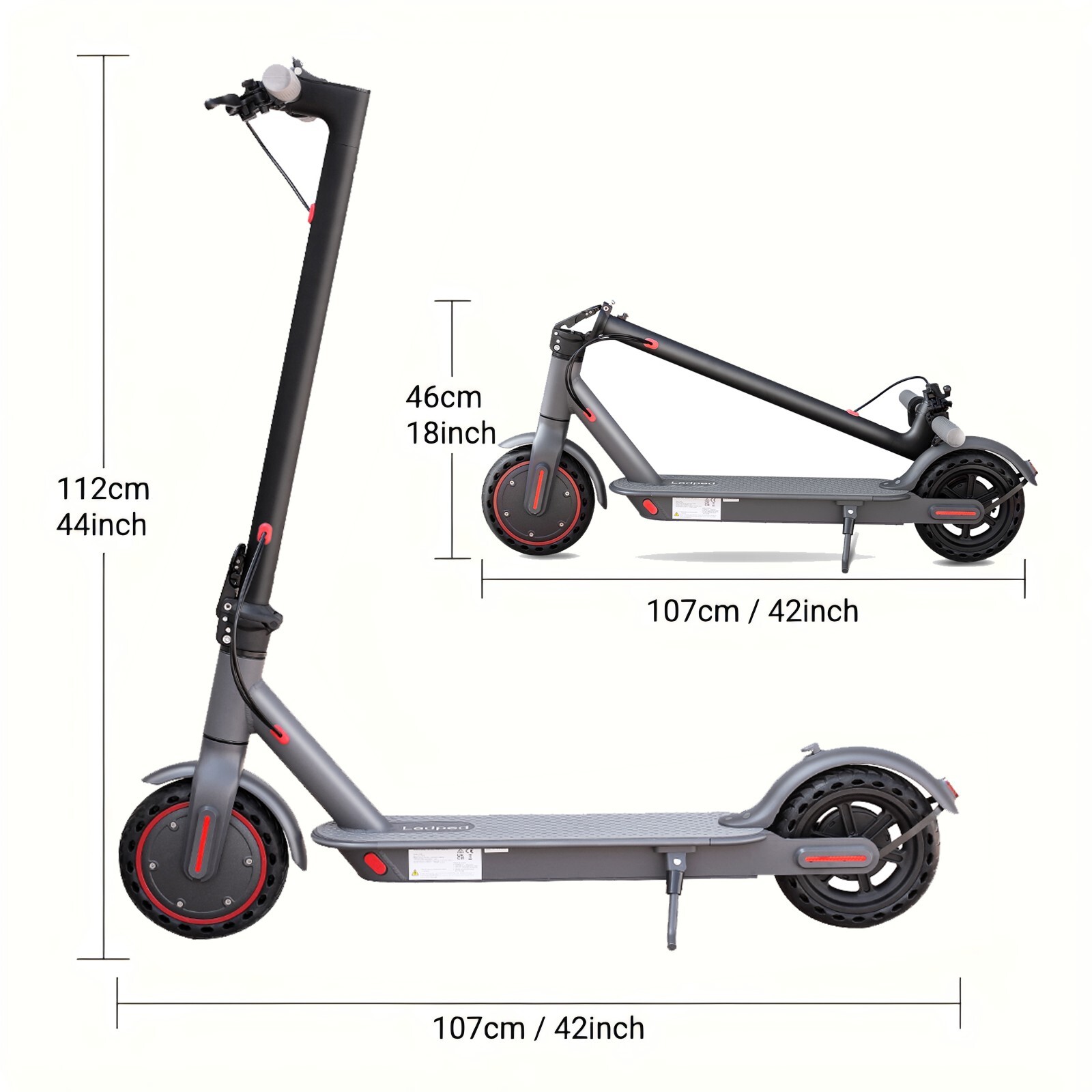 Ladped LP80 ADULT ELECTRIC SCOOTER 350W LONG RANGE 30KM HIGH SPEED 19MPH 10.5AH