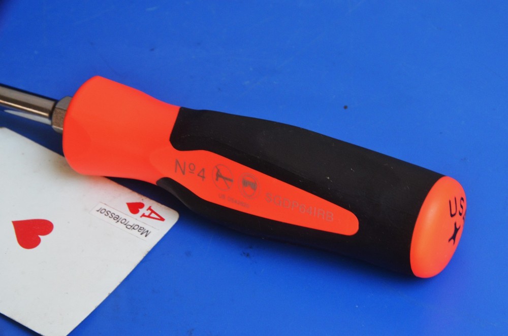Snap-on Orange Instinct Soft 12" Long #4 Phillips Head Screwdriver SGDP64IRB NEW