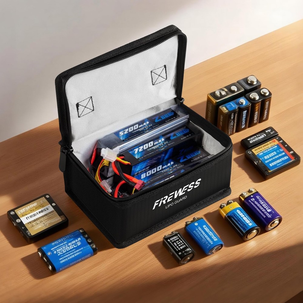 2 Pack Lipo Safe Bag Fireproof, lithium battery bag fireproof and Explosionpr...