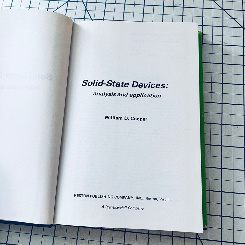 Solid-State Devices Analysis and Application 1974 Electronics William Cooper