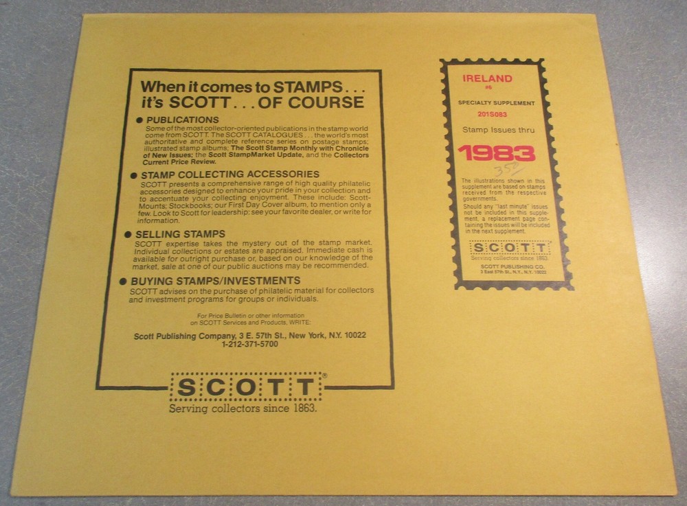 "SCOTT" IRELAND SUPPLEMENT # 6 1983 W/FREE SHIPPING!!