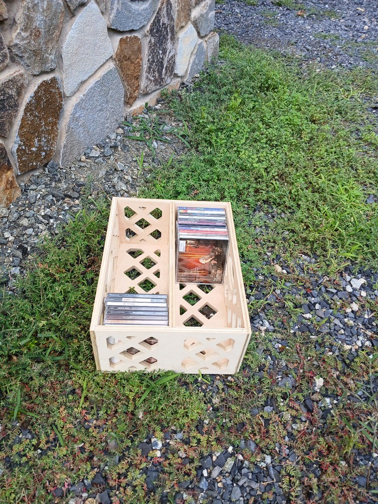 Wood CD Storage Crate - 2 row