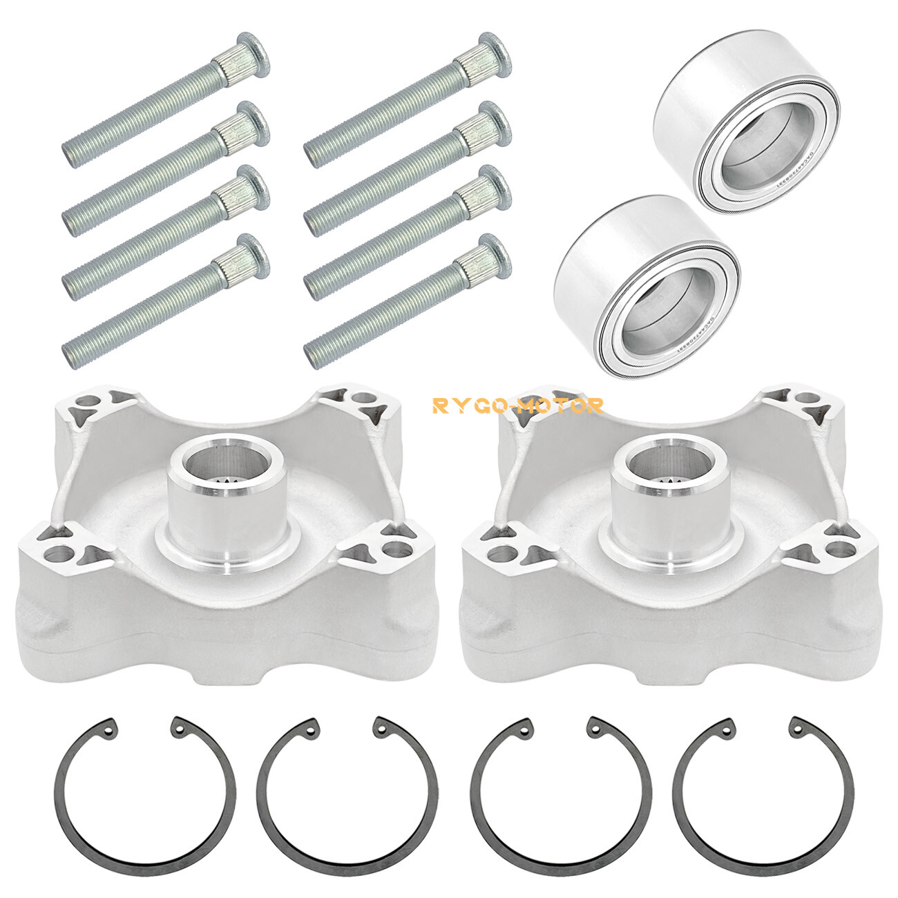 Front Wheel Hubs & Bearings & Studs Kits for Polaris RZR 800 RZR S 800 2008-2014