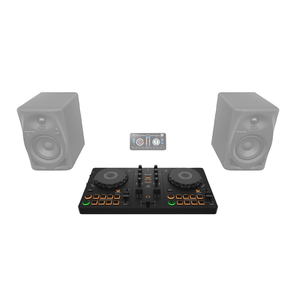 AlphaTheta DDJ-FLX2 Compact Beginner 2-Channel Serato DJ Controller w Mic