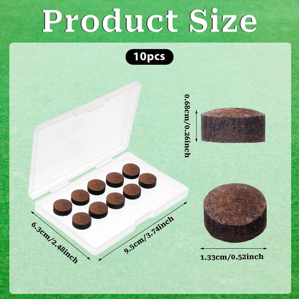 10 Pieces Billiard Pool Cue Tips Pool Stick Replacement Tips with Storage Box...