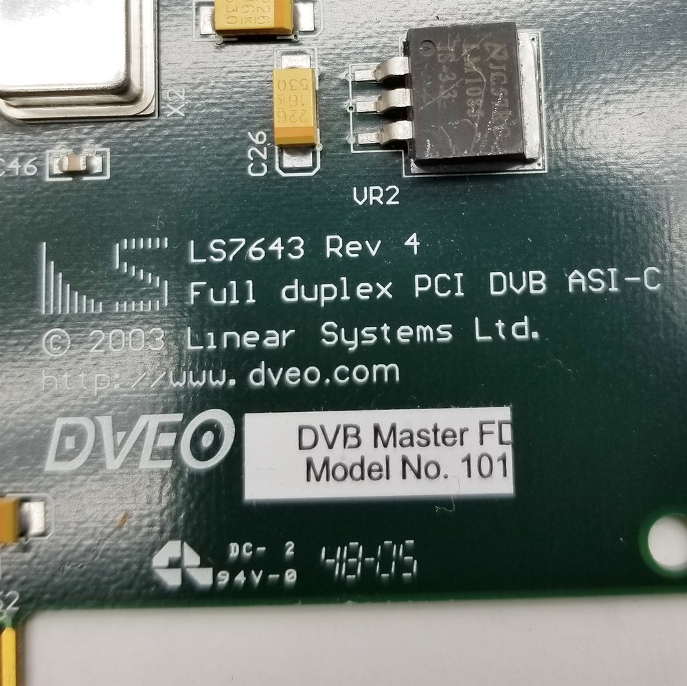 Linear Systems DVEO DVB Master FD (Rx/Tx) Full Duplex PCI DVB ASI-C Model 101