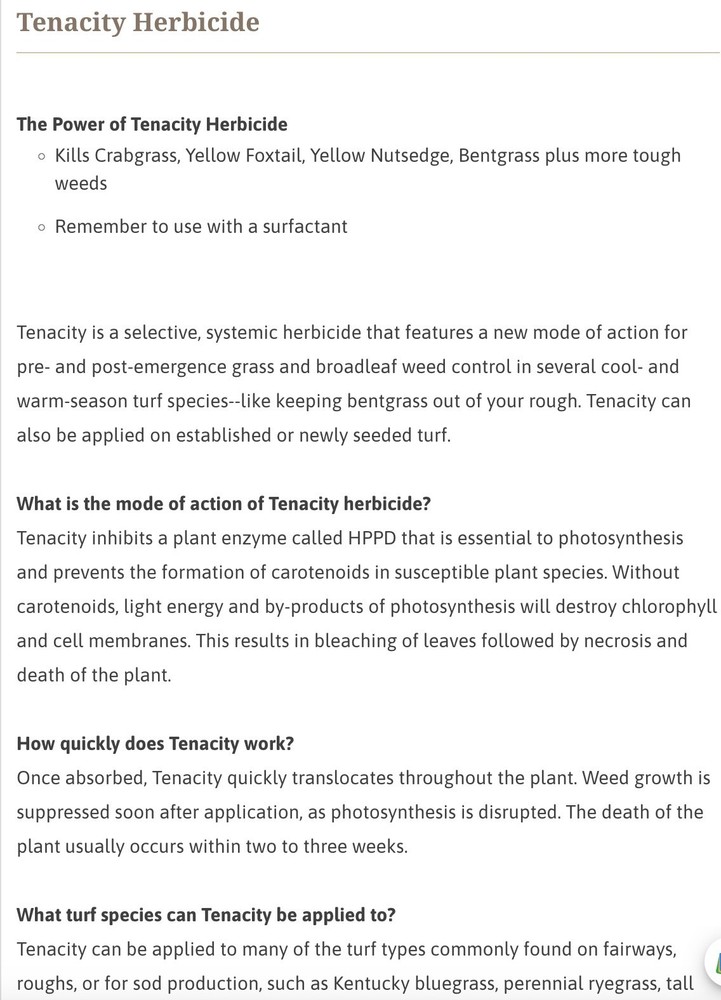 Tenacity Herbicide Weed Killer