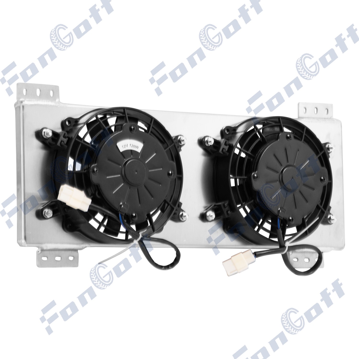Aluminum Transmission Oil Cooler Shroud+2x 6'' 120W Fan For Tru-Cool 40000 GVW