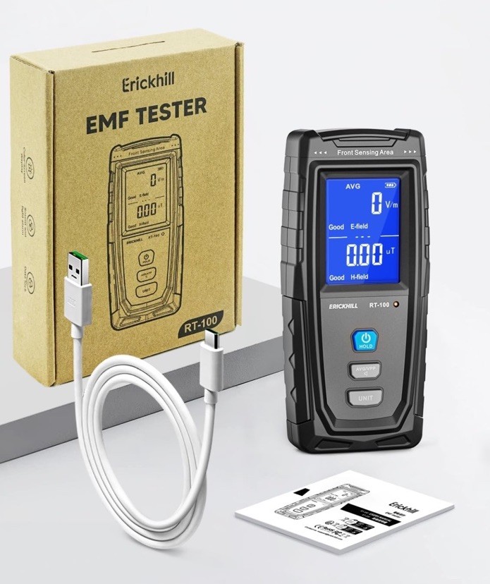 Erickhill Rechargeable EMF Tester Electromagnetic Radiation Tester   RT-100