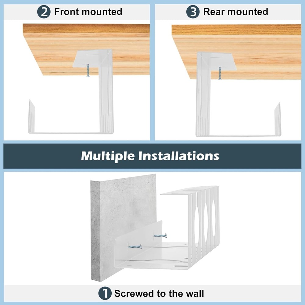 Under Desk Cable Management Tray 2 Pack White, Cable Management Under Table....