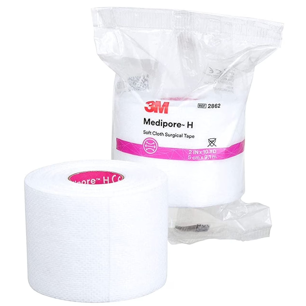3m 2862 Medipore H Soft Cloth Surgical Tape 2" x 10 Yards - 2 Rolls