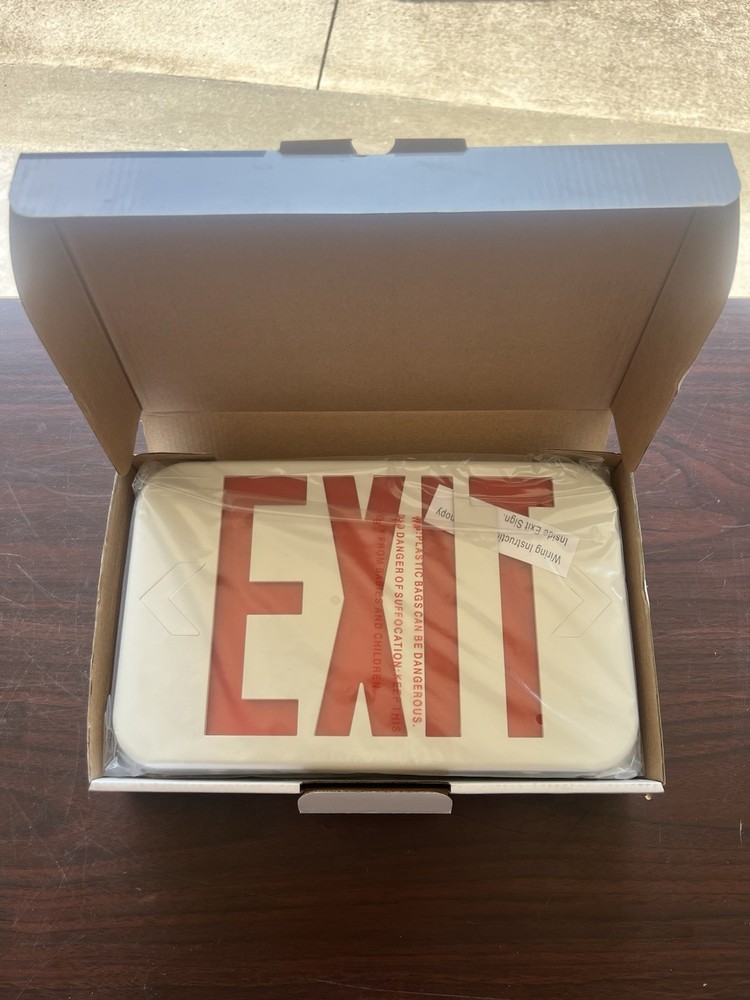 Exitronix Illuminex LED Exit Sign ILX-R-EM-WH NIB