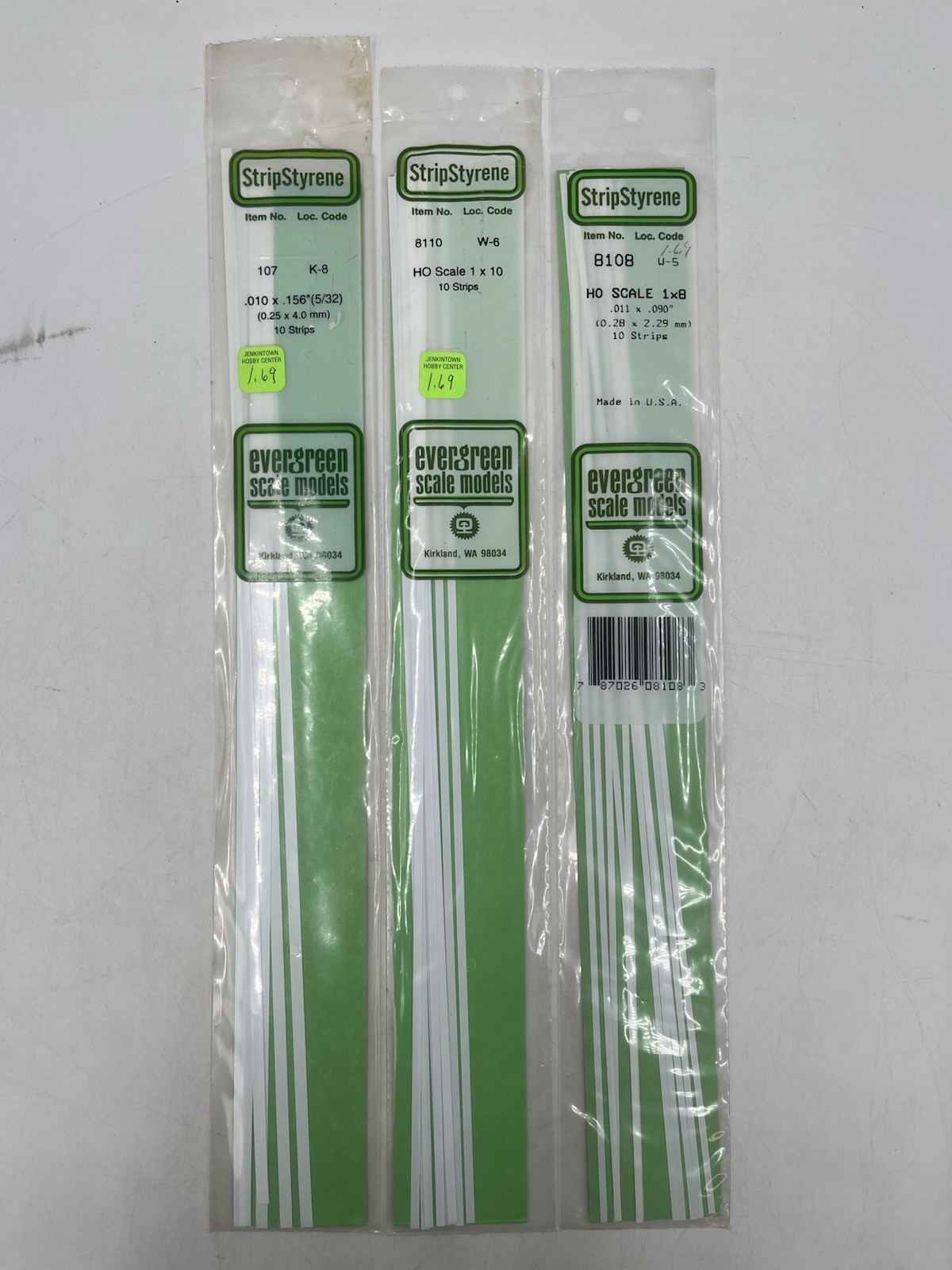 Ho Scale Strip Styrene Evergreen Scale Models 100, 102, 8110 & More Large Lot