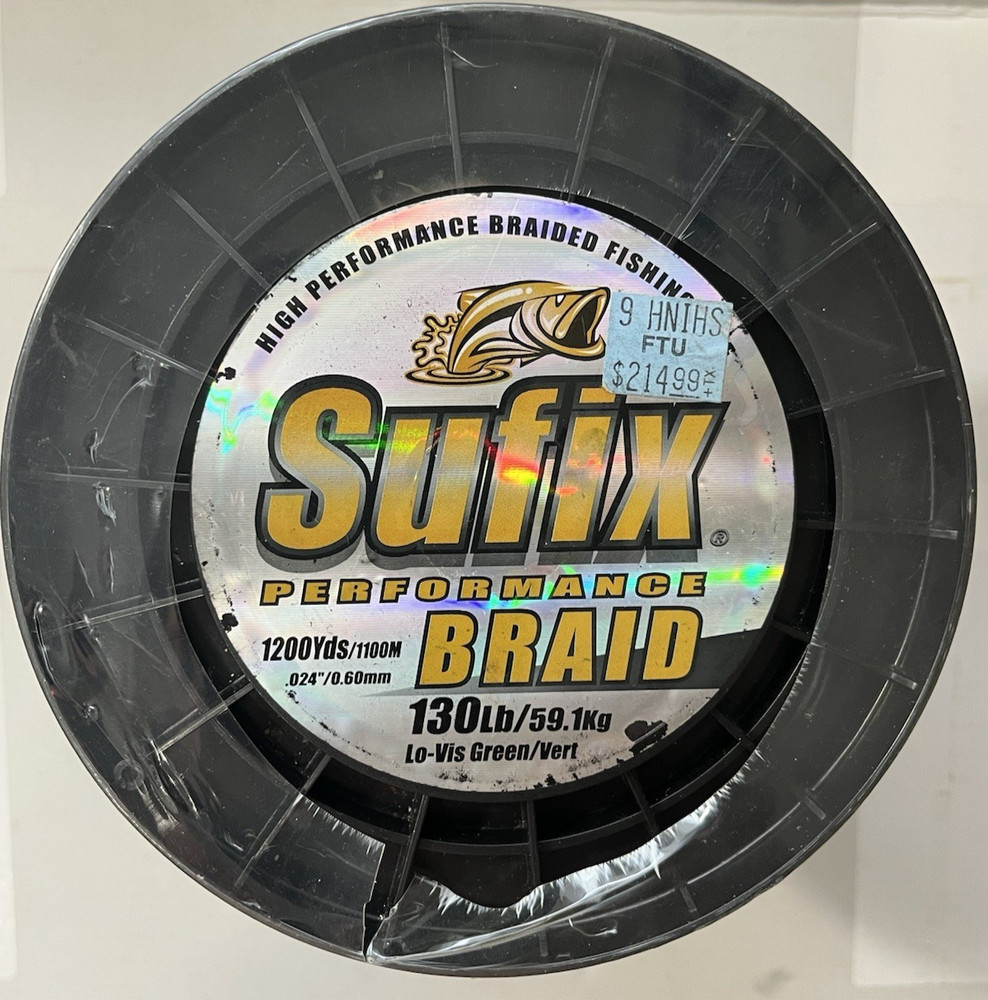Sufix Performance Braid 130# .024" 1,200 yds Lo Vis Green
